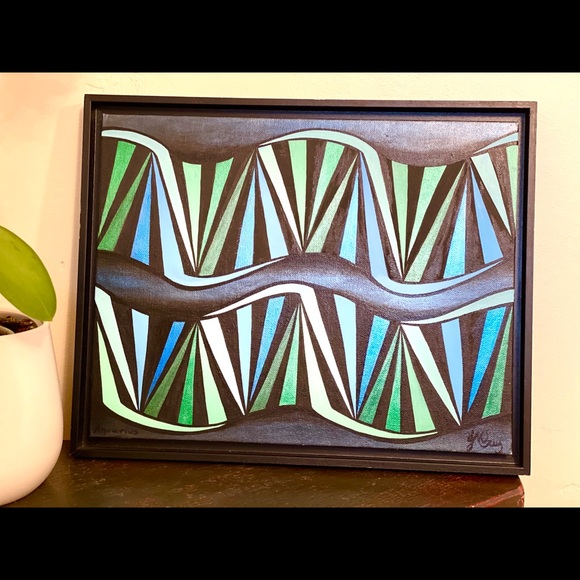 Flowing whaters of Aquarius painting J. Cruz original art hand painted zodiac - Picture 7 of 8